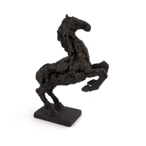 Mustang Horse Sculpture with Glazed Metal