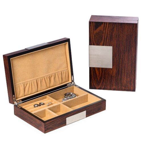 Lacquered "Natural" Wood Valet Box
