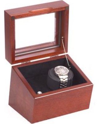 The Brigadier, Single Watch Winder in Solid Cherry Mahogany