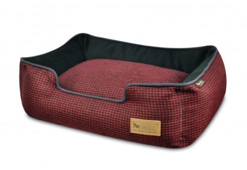 Lounge Bed - Houndstooth - Red/Black