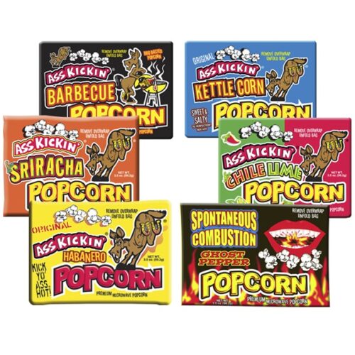 Ass Kickin’ Microwave Popcorn Set – 6 Flavors