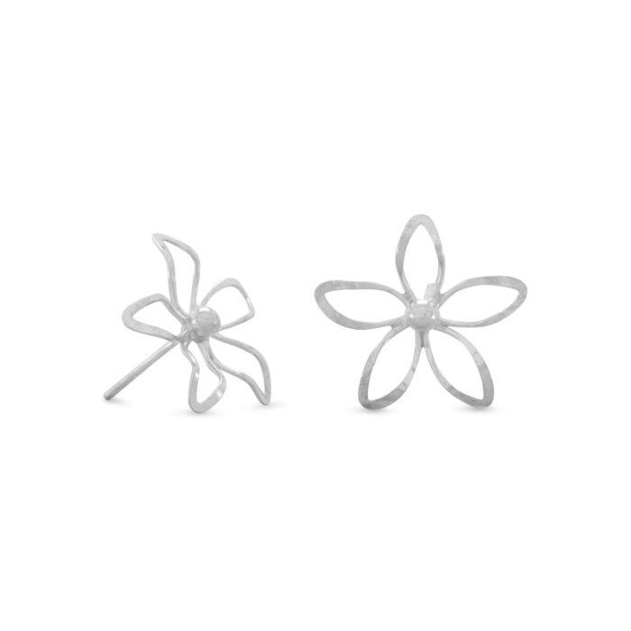 Diamond Cut Flower Post Earrings