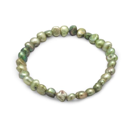 Green Cultured Freshwater Pearl Bracelet