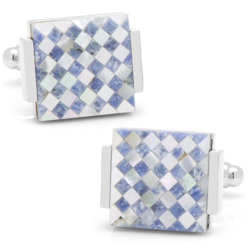 Floating Mother of Pearl Checkered Cufflinks