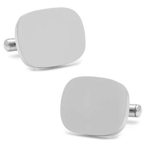 Stainless Steel Soft Rectangle Infinity Engravable Cufflinks