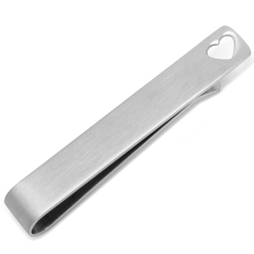 Stainless Steel "I Love You" Heart Tie Bar