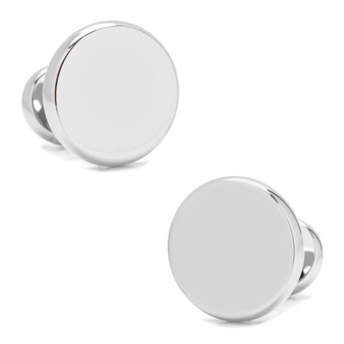 Stainless Steel Engravable Classic Round Cufflinks