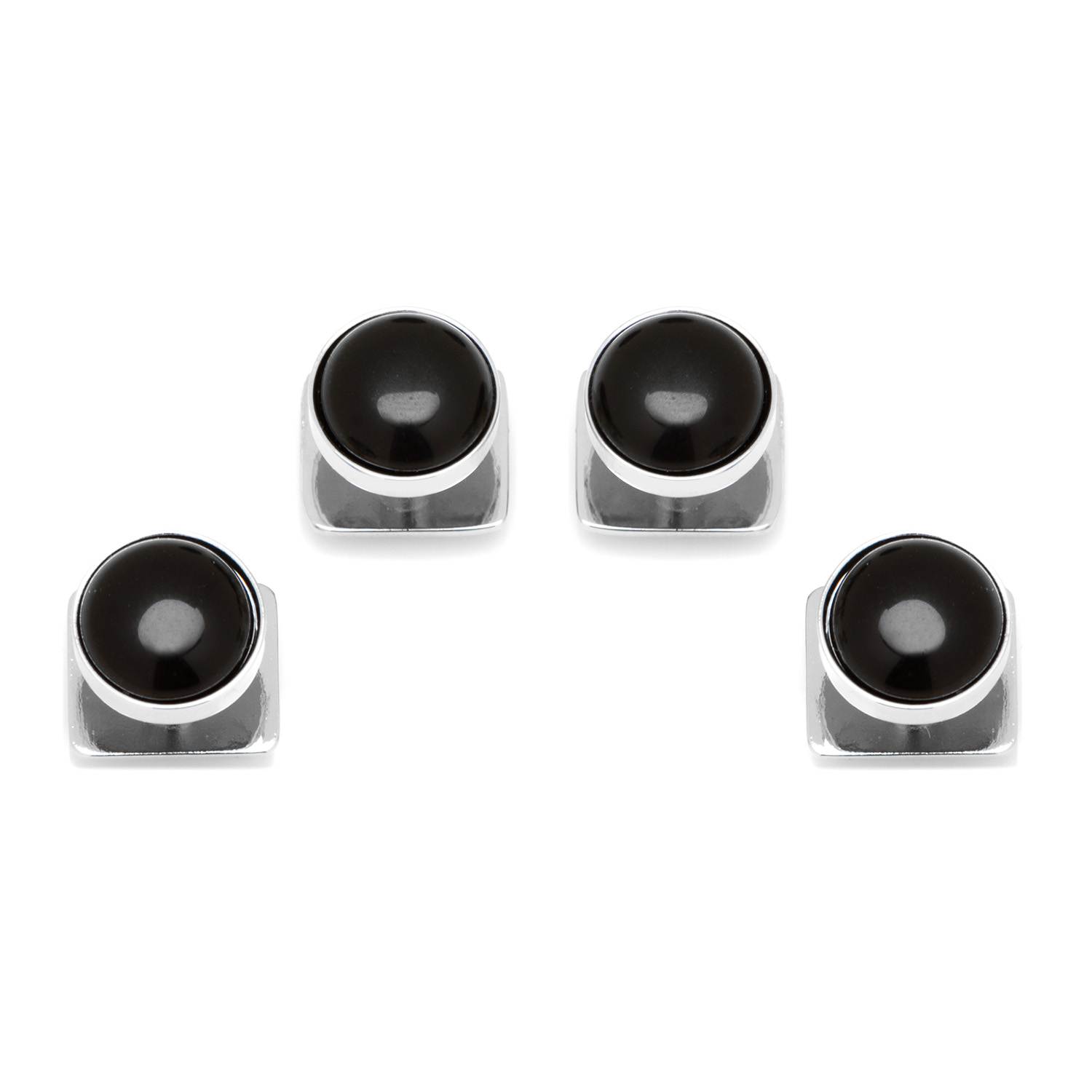 Silver and Onyx Studs