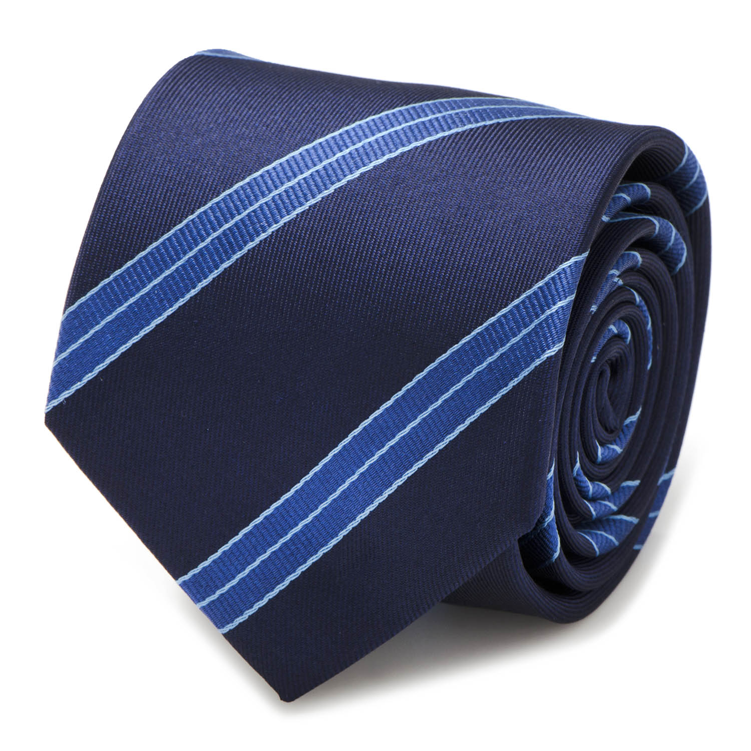 Navy & Black Stripe Navy Blue Skinny Tie