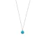 16" + 2" Rhodium Plated Faceted Turquoise Necklace