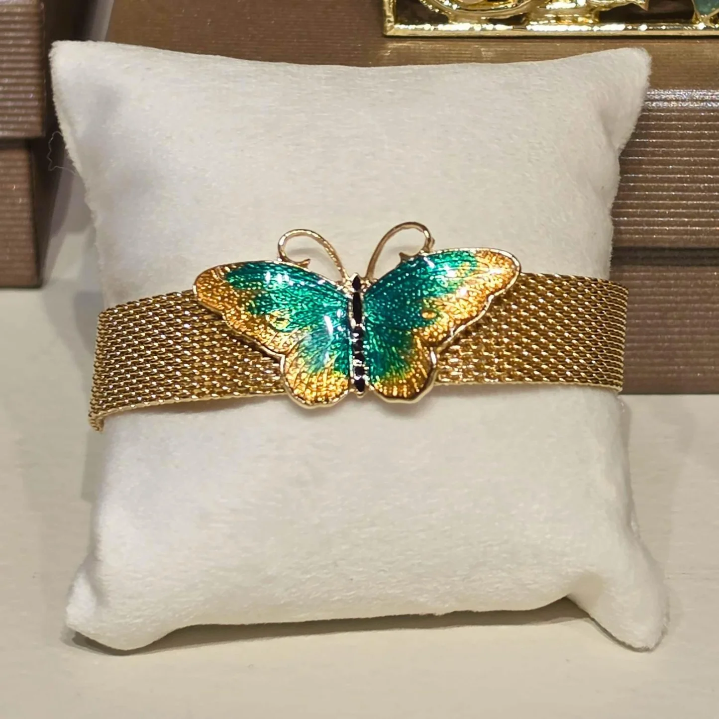 Enamel Butterfly Mesh Bracelet - Image 2