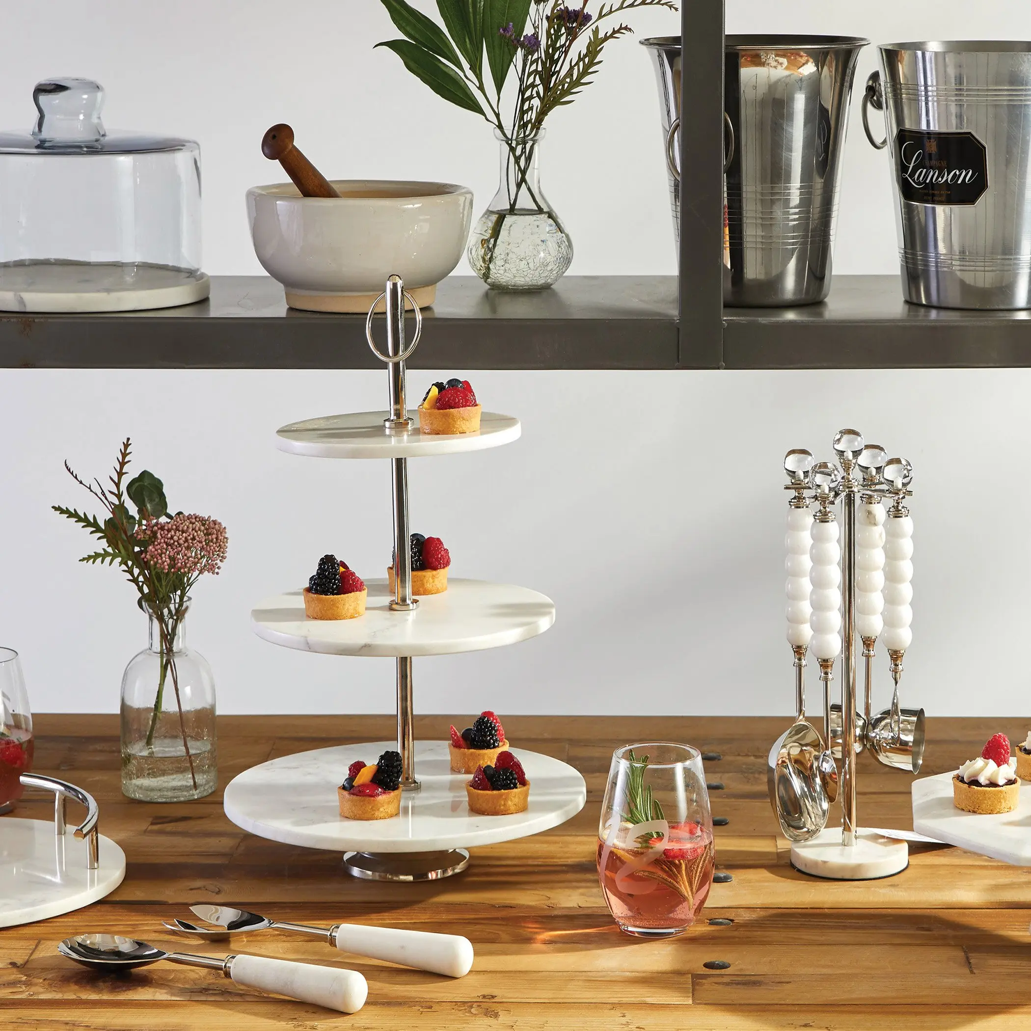 Marble Handed Salad Set - Image 3
