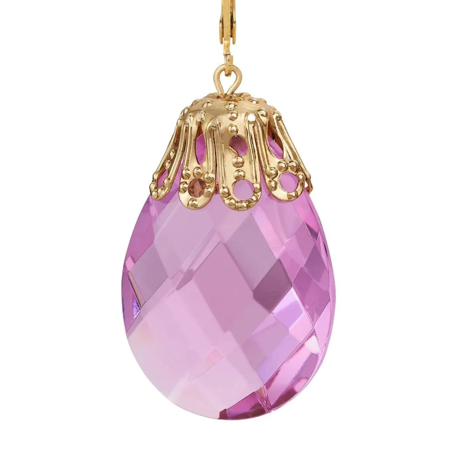 Pink Briolette Crystal Earrings - Image 4