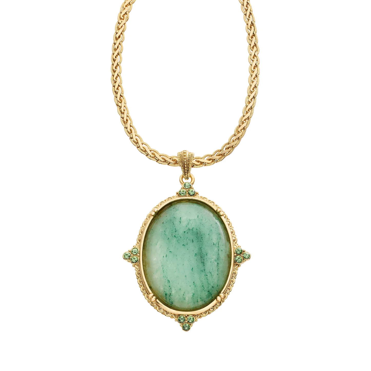 Oval Aventurine Pendant Necklace