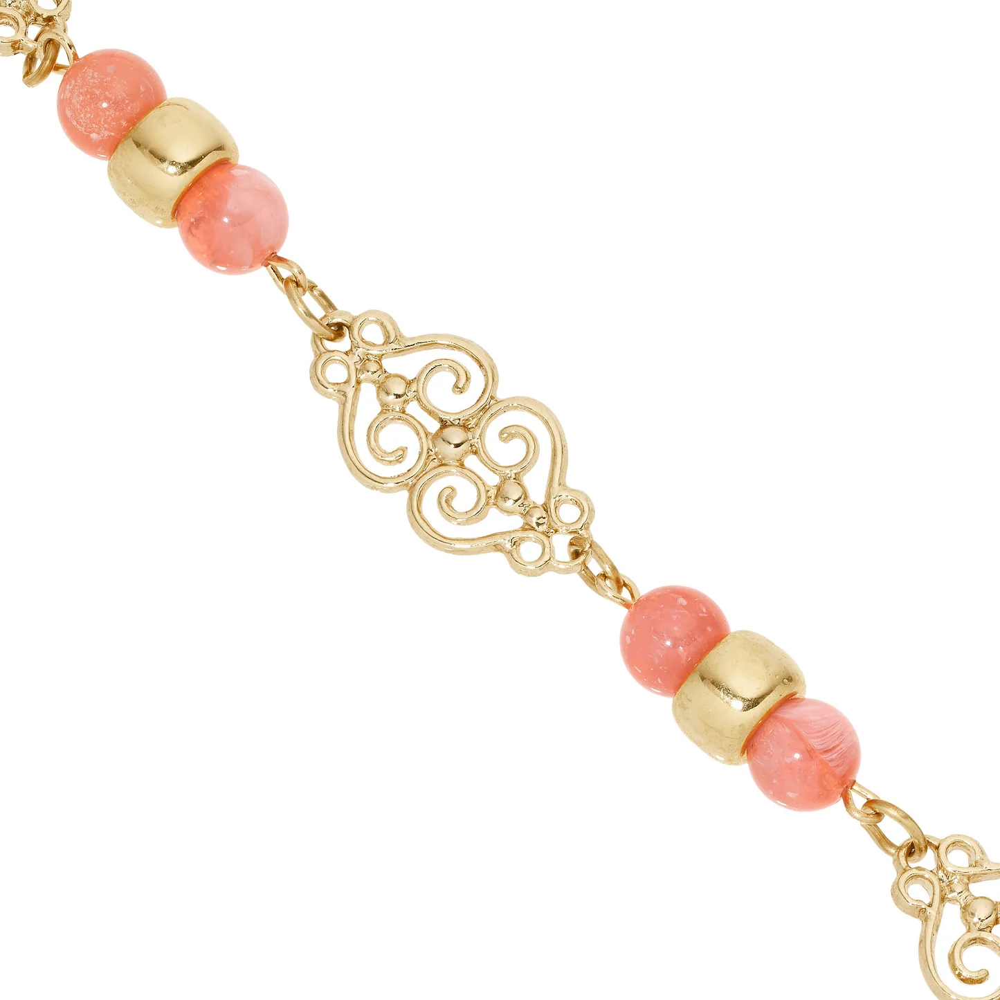 Pink Bead Gold Necklace - Image 5