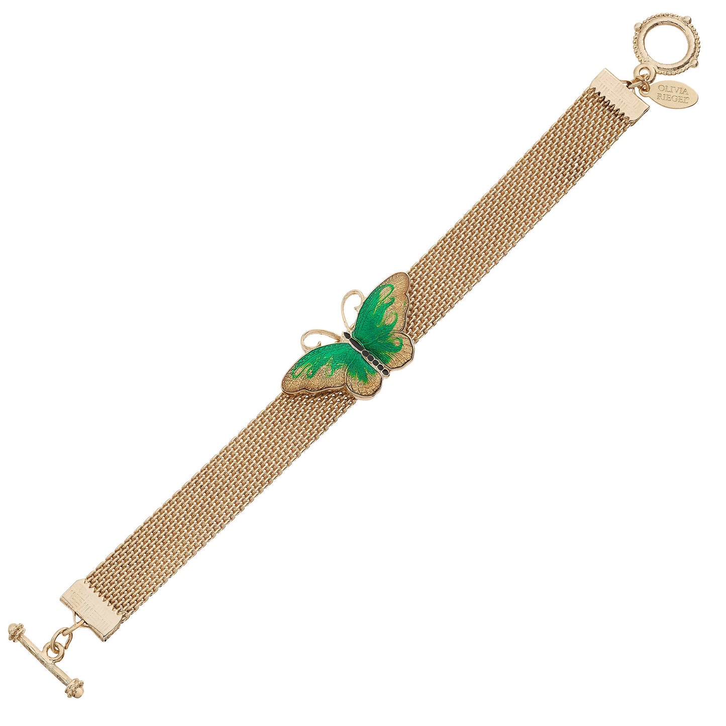 Enamel Butterfly Mesh Bracelet - Image 3