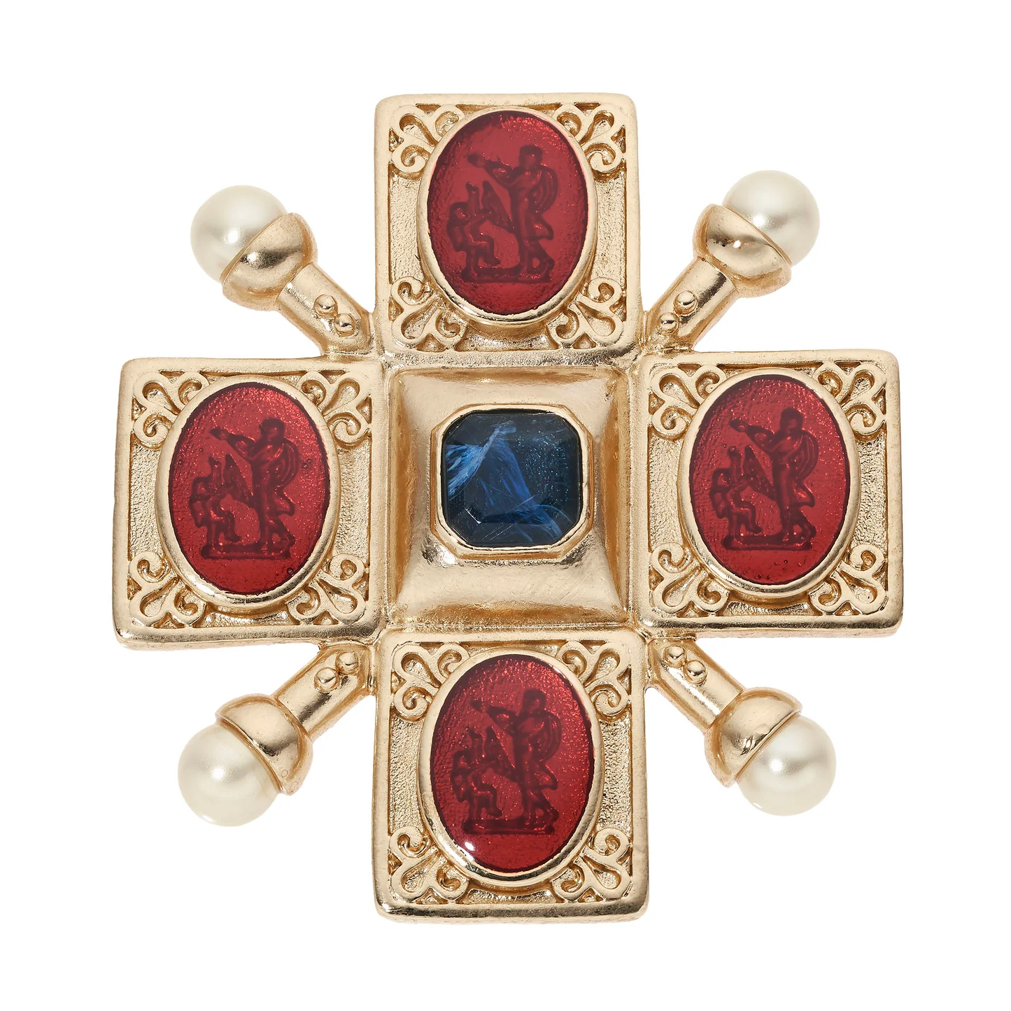 Byzantine Revival Cross Brooch
