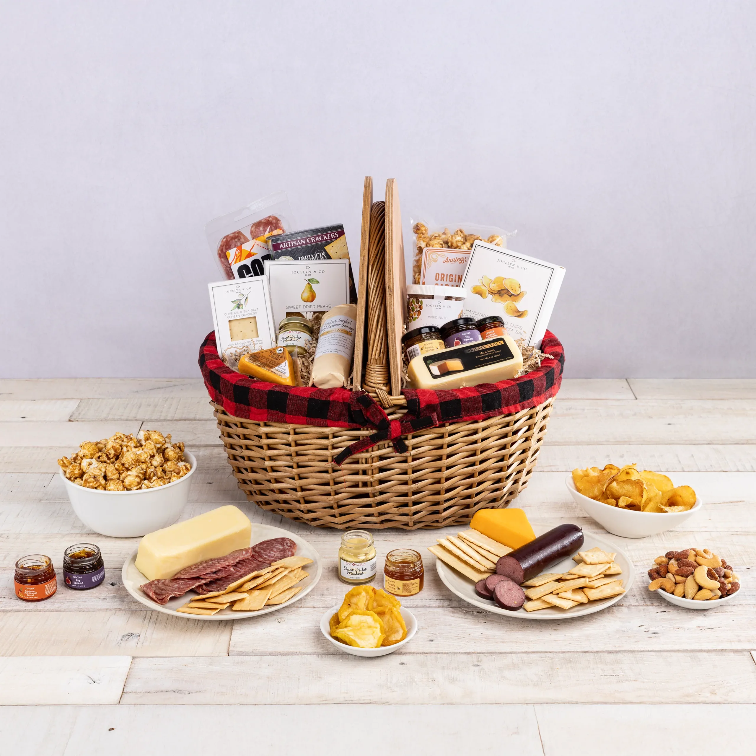 Country Basket with Gourmet Gift Pack - Image 3