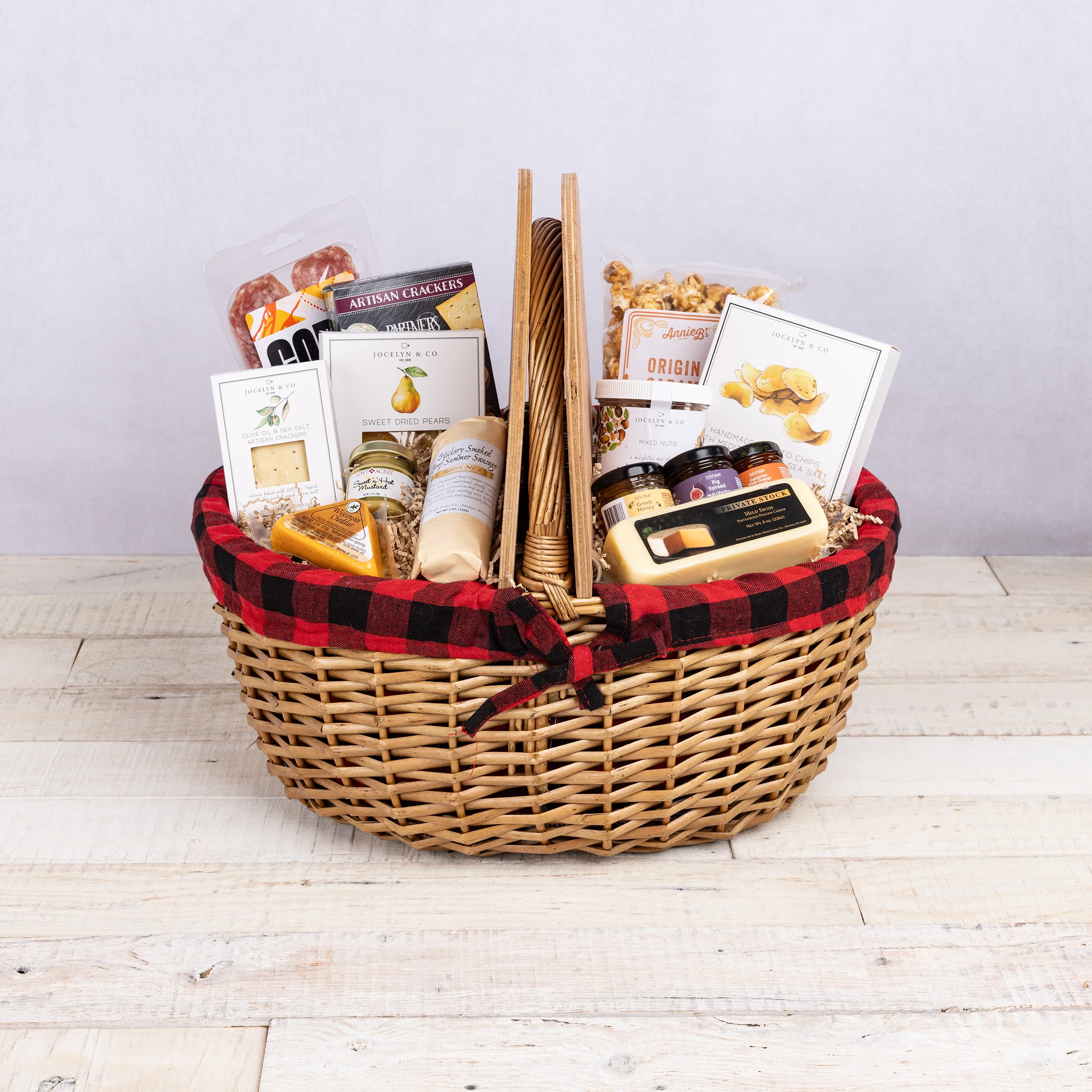 Country Basket with Gourmet Gift Pack - Image 8
